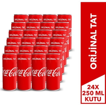 Coca Cola Teneke Kutu 250 ML 24 Lü